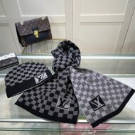 루이비통 louis vuitton 모던 빈티지 자카드 캐주얼 머플러 비니 투피스 남녀공용