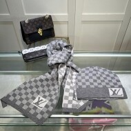 루이비통 louis vuitton 모던 빈티지 자카드 캐주얼 머플러 비니 투피스 남녀공용