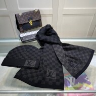 루이비통 louis vuitton 모던 빈티지 자카드 캐주얼 머플러 비니 투피스 남녀공용