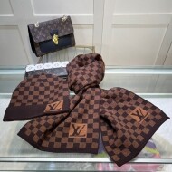 루이비통 louis vuitton 모던 빈티지 자카드 캐주얼 머플러 비니 투피스 남녀공용