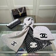 샤넬 CHANEL 모던 빈티지 자카드 캐주얼 머플러 비니 투피스 남녀공용