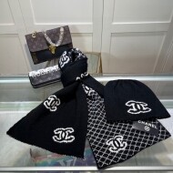 샤넬 CHANEL 모던 빈티지 자카드 캐주얼 머플러 비니 투피스 남녀공용
