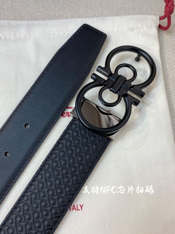 블링크,페라가모 Ferragamo 모던 엠보싱 남성 벨트 3.4cm