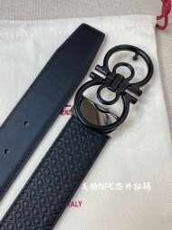 페라가모 Ferragamo 모던 엠보싱 남성 벨트 3.4cm