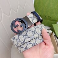 구찌 GUCCI 클래식 더블 G 남성 캐주얼 양면 벨트 3.4cm