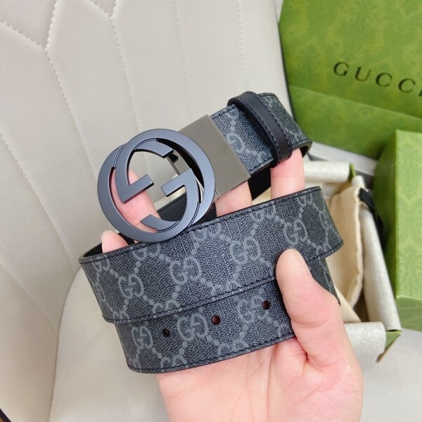 에이프,구찌 GUCCI 클래식 더블 G 남성 캐주얼 양면 벨트 3.4cm