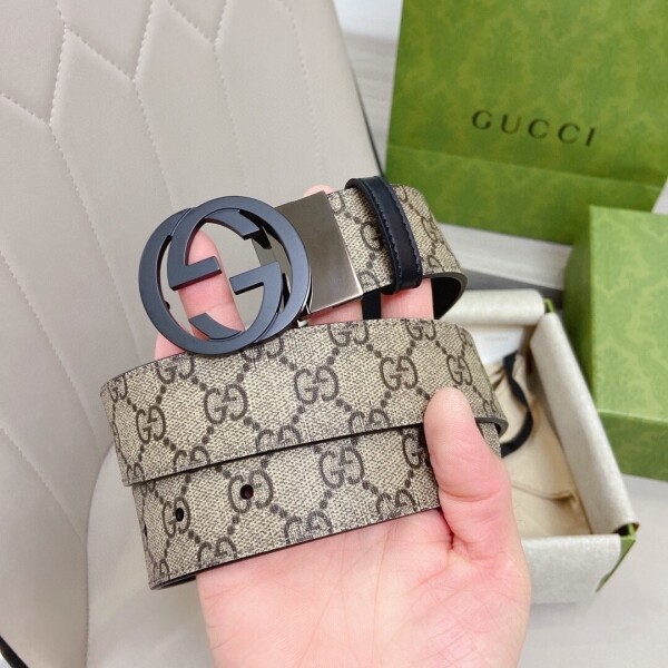 에이프,구찌 GUCCI 클래식 더블 G 남성 캐주얼 양면 벨트 3.4cm