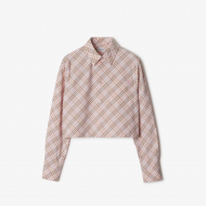버버리 BURBERRY 크롭 체크 코튼 셔츠 플로스 81011261