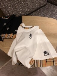 버버리 BURBERRY 패치워크 클래식 체크 자수 여성 반팔 플리츠 스커트 세트