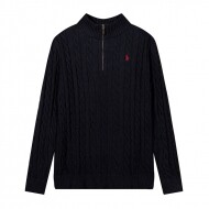 폴로 랄프로렌 POLO RALPH LAUREN 로고 자수 모던 반폴라 집업 캐주얼 니트