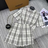 버버리 BURBERRY 체크 카라 반팔 셔츠+반바지 여성 세트 S-L