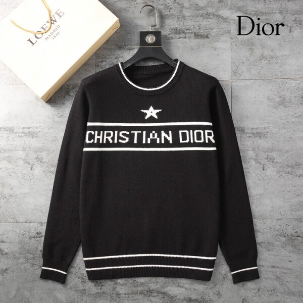 위핑,디올 DIOR 로고 자카드 스타일리시 캐주얼 니트 스웨터