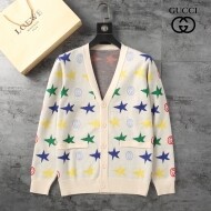 구찌 GUCCI 세련된 컬러풀한 별 패턴 캐주얼 스웨터 카디건
