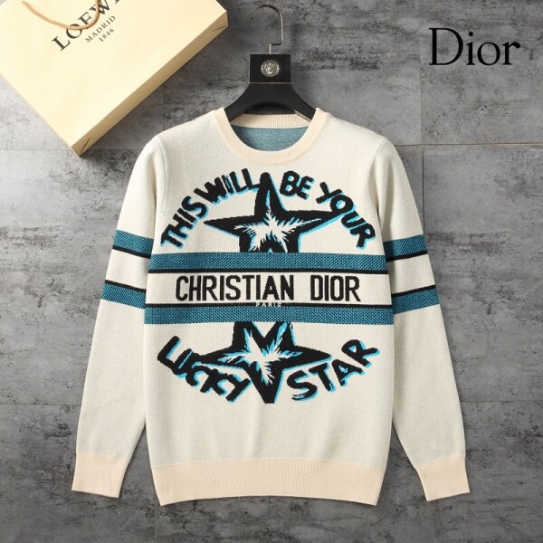 위핑,디올 DIOR 로고 자카드 스타일리시 캐주얼 니트 스웨터