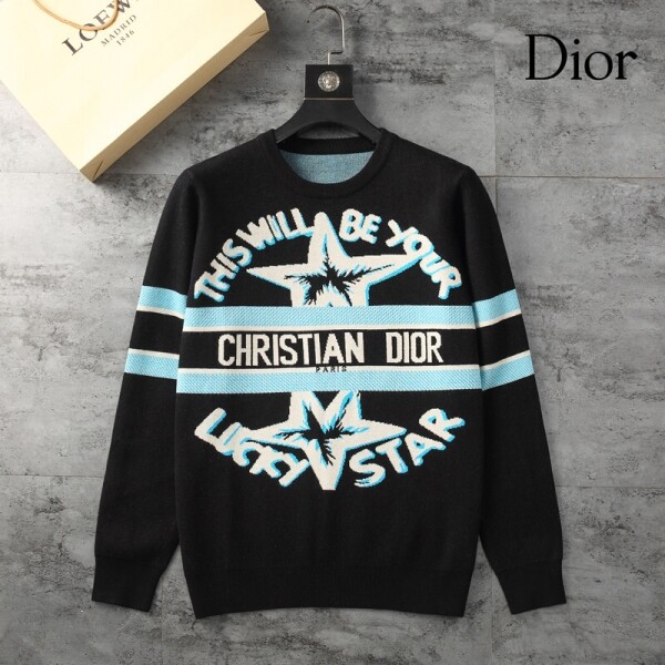 위핑,디올 DIOR 로고 자카드 스타일리시 캐주얼 니트 스웨터