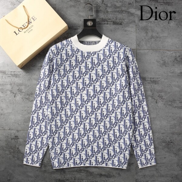위핑,디올 DIOR 로고 자카드 스타일리시 캐주얼 니트 스웨터