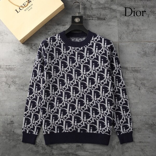 위핑,디올 DIOR 로고 자카드 스타일리시 캐주얼 니트 스웨터