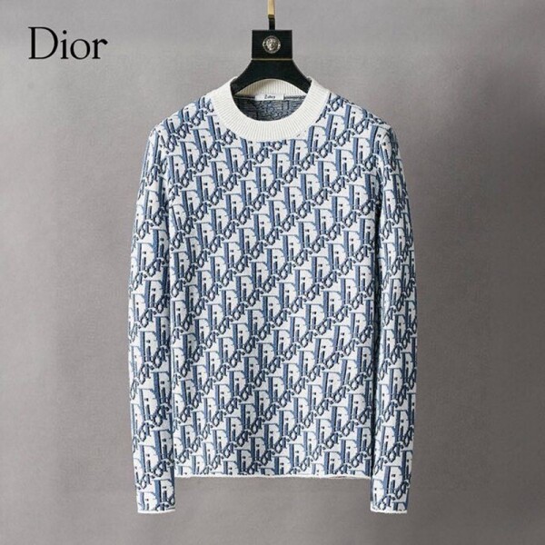 위핑,디올 DIOR 로고 자카드 스타일리시 캐주얼 니트 스웨터