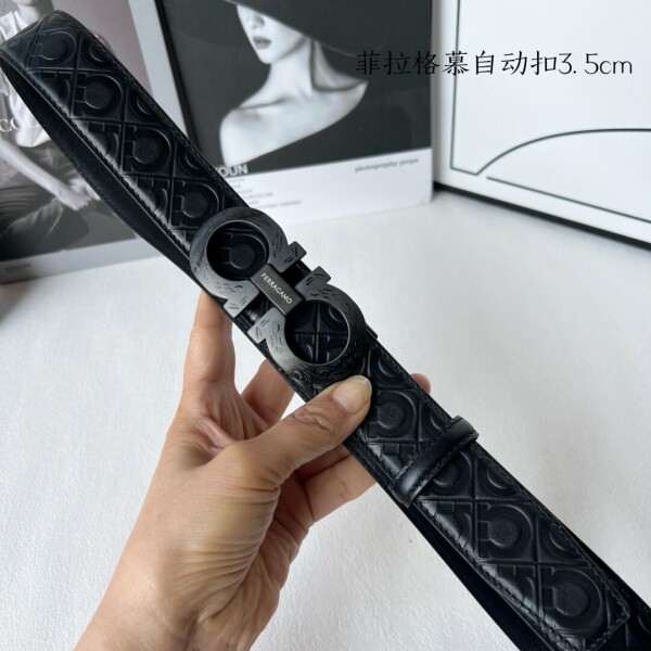 위핑,페라가모 Ferragamo 클래식 엠보 남성 자동 벨트 3.5cm