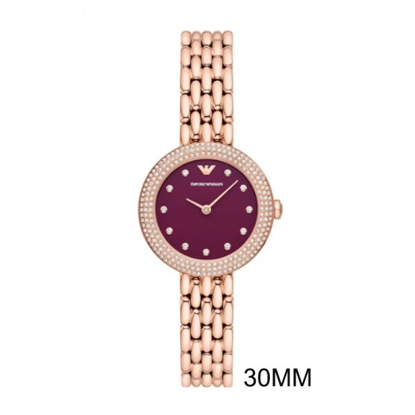 위핑,엠포리오 아르마니 여성시계 쿼츠 크리스탈 Purple 다이얼 Ladies Watch AR11491