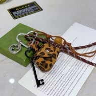 구찌 GUCCI 패셔너블한 레오파드 프린트 백 펜던트 키링