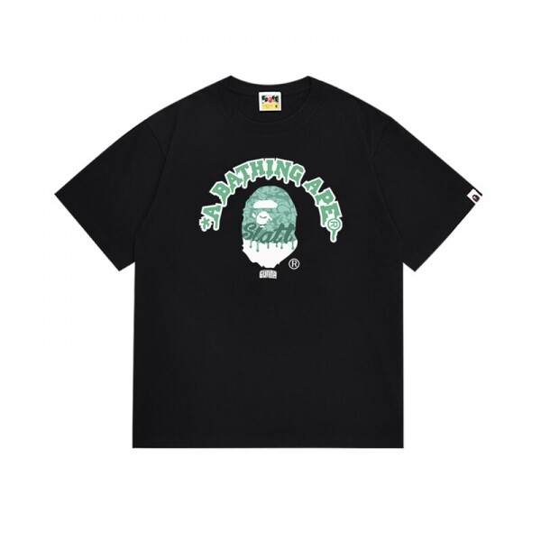 위핑,베이프 BAPE X GUNNA 레터링 프린트 모던 반팔 티