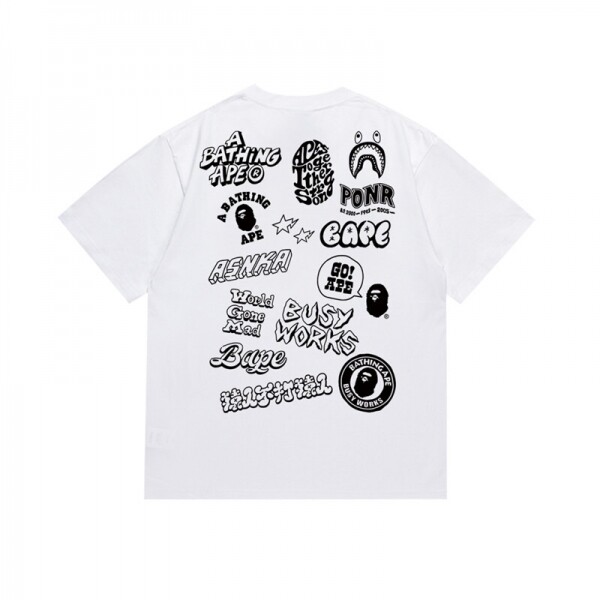 위핑,베이프 BAPE 레터링 프린트 커플 캐주얼 반팔 티