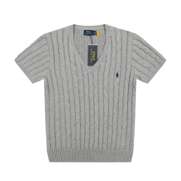 위핑,폴로 랄프로렌 POLO RALPH LAUREN 브이넥 퓨어 조랑말 자수 로고 꽈배기 니트 반팔