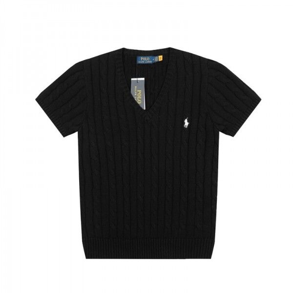 위핑,폴로 랄프로렌 POLO RALPH LAUREN 브이넥 퓨어 조랑말 자수 로고 꽈배기 니트 반팔