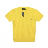 폴로 랄프로렌 POLO RALPH LAUREN 브이넥 퓨어 조랑말 자수 로고 꽈배기 니트 반팔