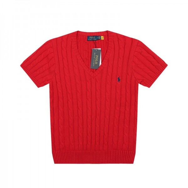 위핑,폴로 랄프로렌 POLO RALPH LAUREN 브이넥 퓨어 조랑말 자수 로고 꽈배기 니트 반팔