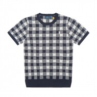 폴로 랄프로렌 POLO RALPH LAUREN 체크 자카드 베이직 조랑말 자수 로고 니트 라운드 반팔