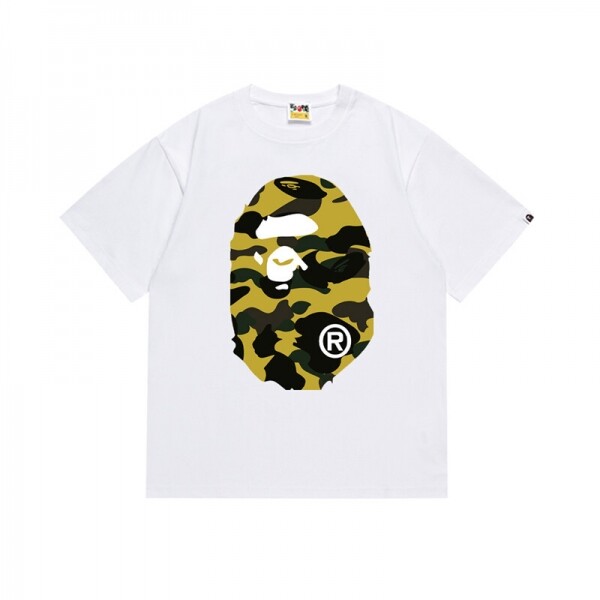 위핑,베이프 BAPE 양면 카무 원인 머리 프린트 커플 반팔 티