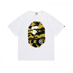베이프 BAPE 양면 카무 원인 머리 프린트 커플 반팔 티