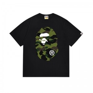 베이프 BAPE 양면 카무 원인 머리 프린트 커플 반팔 티