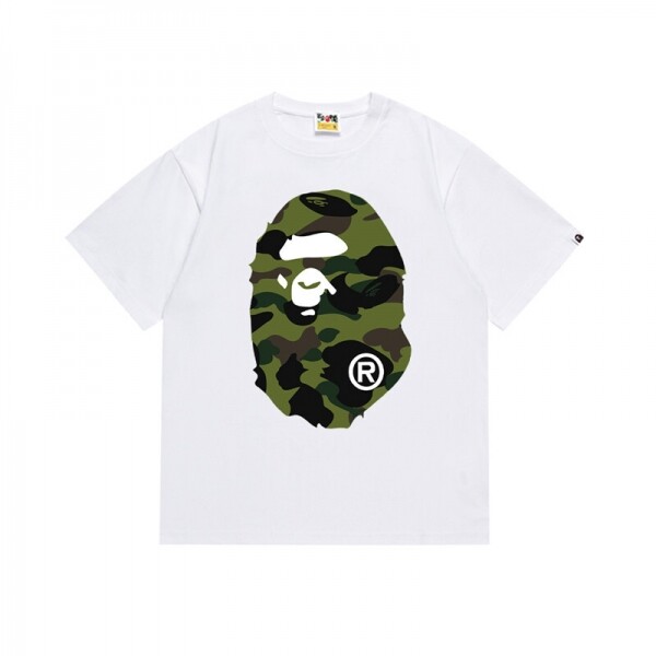 위핑,베이프 BAPE 양면 카무 원인 머리 프린트 커플 반팔 티