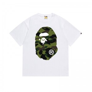 베이프 BAPE 양면 카무 원인 머리 프린트 커플 반팔 티