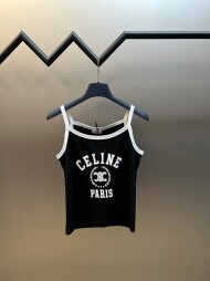 셀린느 CELINE 패션 프린트 블랙 나시 여성 런닝