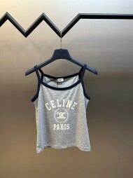 셀린느 CELINE 패션 프린트 그레이 나시 여성 런닝