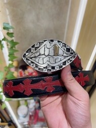 크롬하츠 Chrome Hearts 금치천안 입술 디자인 트렌드 빈티지 벨트 3.8cm