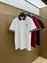 프라다 PRADA 패션 자수 로고 남성 폴로 반팔