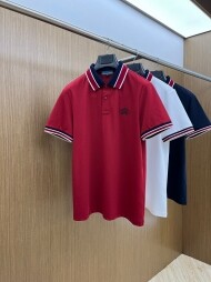 프라다 PRADA 패션 자수 로고 남성 폴로 반팔