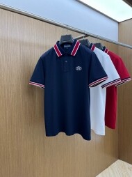 프라다 PRADA 패션 자수 로고 남성 폴로 반팔