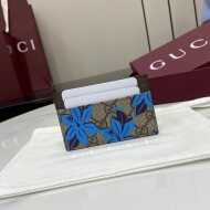구찌 GUCCI GG Supreme 꽃 프린트 캔버스 카드 지갑