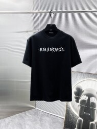발렌시아가 BALENCIAGA 로고 패션 트렌드 캐주얼 반팔 티