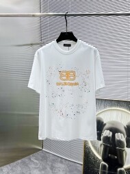 발렌시아가 BALENCIAGA 로고 패션 트렌드 캐주얼 반팔 티