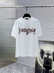 발렌시아가 BALENCIAGA 로고 패션 트렌드 캐주얼 반팔 티