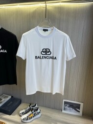 발렌시아가 BALENCIAGA 트렌디 프린트 캐주얼 반팔티셔츠 남녀공용