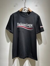 발렌시아가 BALENCIAGA 트렌디 프린트 캐주얼 반팔티셔츠 남녀공용