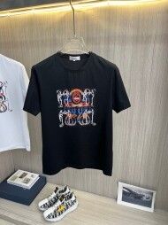 에르메스 Hermès 트렌디 프린트 캐주얼 반팔티셔츠 남녀공용